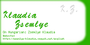 klaudia zsemlye business card